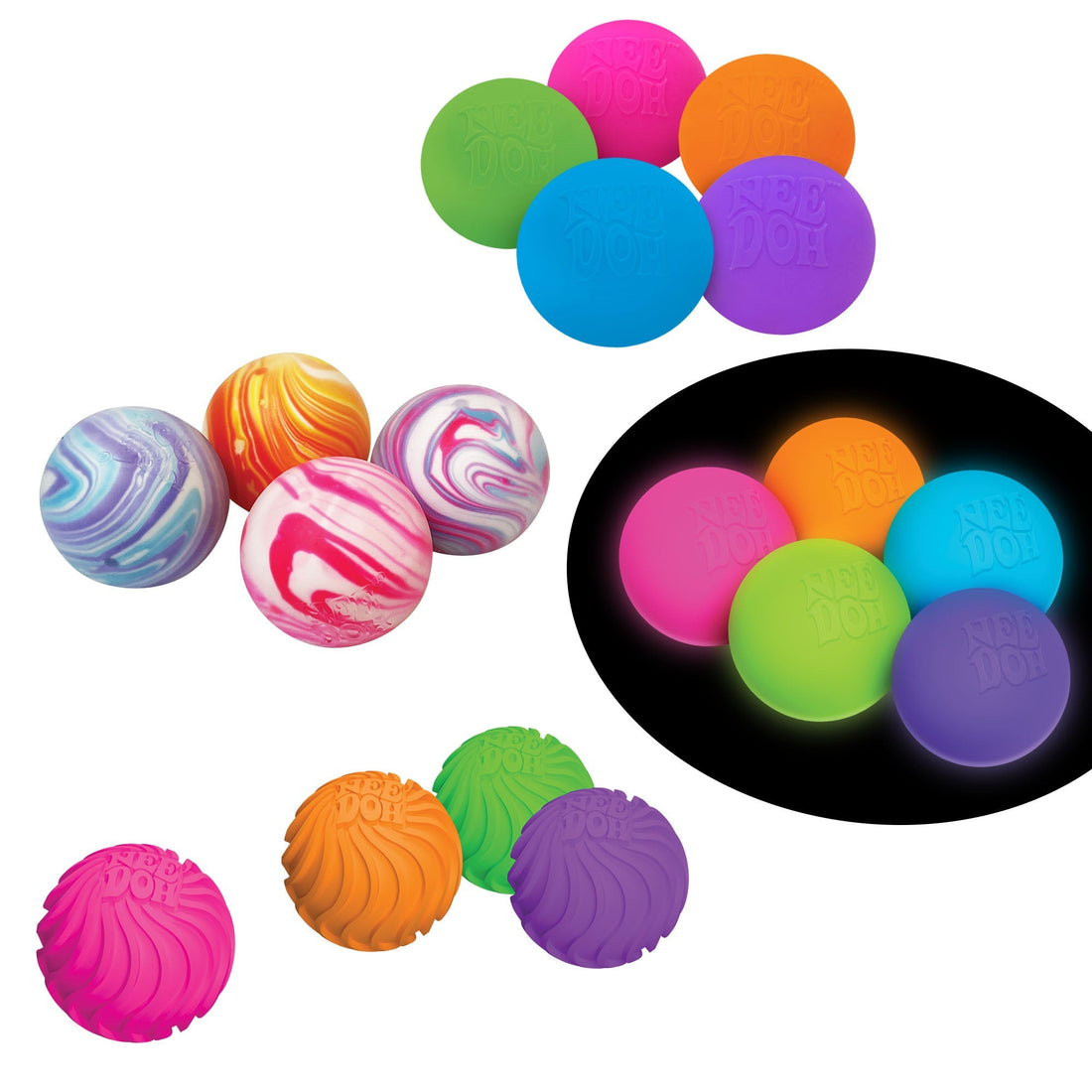 Pocket-Sized Mini NeeDoh Teenie Singles | Select Clover Shore - Collectible Teenie Tiny Fidget Balls for Kids - Surprise Me! (Random Style)