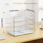 Smart Home YKLSLH 4 Trays Paper Organizer Letter Tray - Acrylic Collection