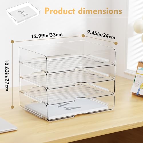 Smart Home YKLSLH 4 Trays Paper Organizer Letter Tray - Acrylic Collection