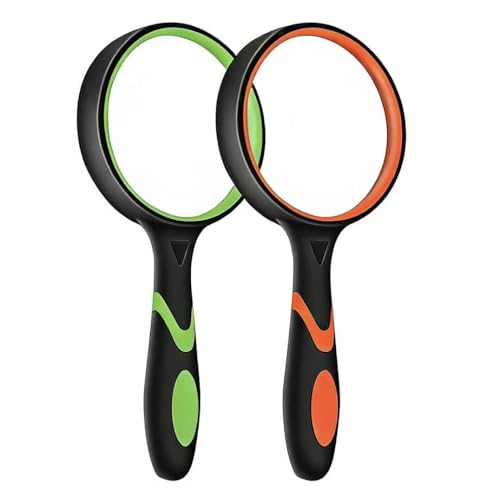2-Set 75mm Hand-Held Reading Magnifier with Non-Slip Collection