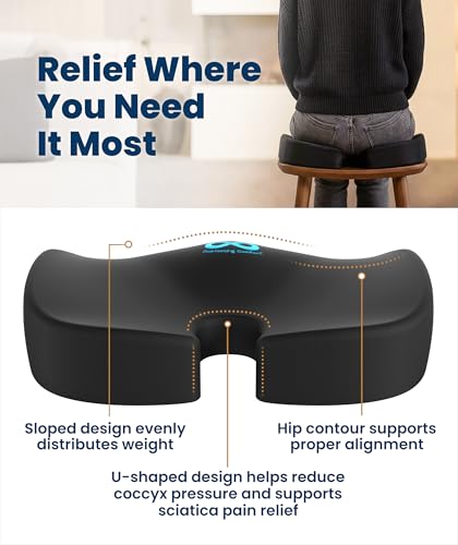 Minimalist Everlasting Comfort Doctor Recommended Memory Foam Seat Cushion for for Daily Use