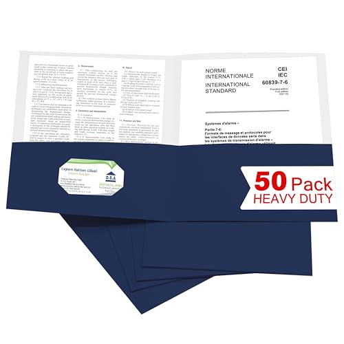 Classic Zzrywuty 50 Packs Two Pocket File Folders Set