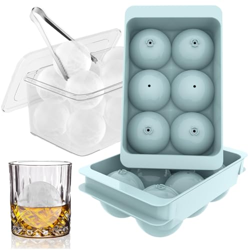 Minimalist WIBIMEN Large Ice Cube Molds, Big Round Whiskey Ice Kit