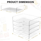 Smart Home YKLSLH 4 Trays Paper Organizer Letter Tray - Acrylic Collection