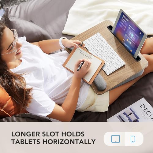 upgraded HUANUO Laptop Lap Desk - Portable Lap Desk with Pillow Set