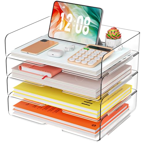 Smart Home YKLSLH 4 Trays Paper Organizer Letter Tray - Acrylic Collection