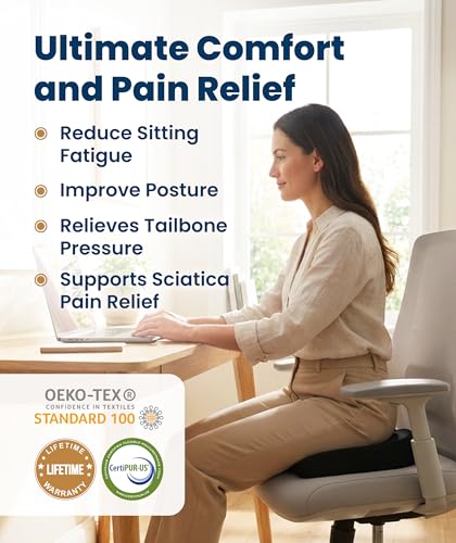 Minimalist Everlasting Comfort Doctor Recommended Memory Foam Seat Cushion for for Daily Use