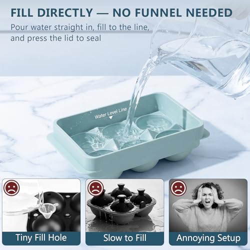 Minimalist WIBIMEN Large Ice Cube Molds, Big Round Whiskey Ice Kit