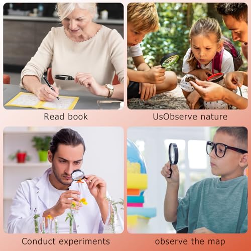 2-Set 75mm Hand-Held Reading Magnifier with Non-Slip Collection