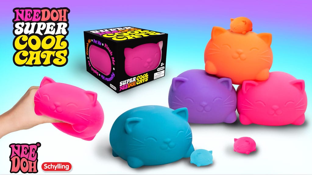 Fun Fidget Monster Super NeeDoh Cool Cats | Select Opal Prairie - Dino Character Malt-Gel Filled Sensory Glob Detail