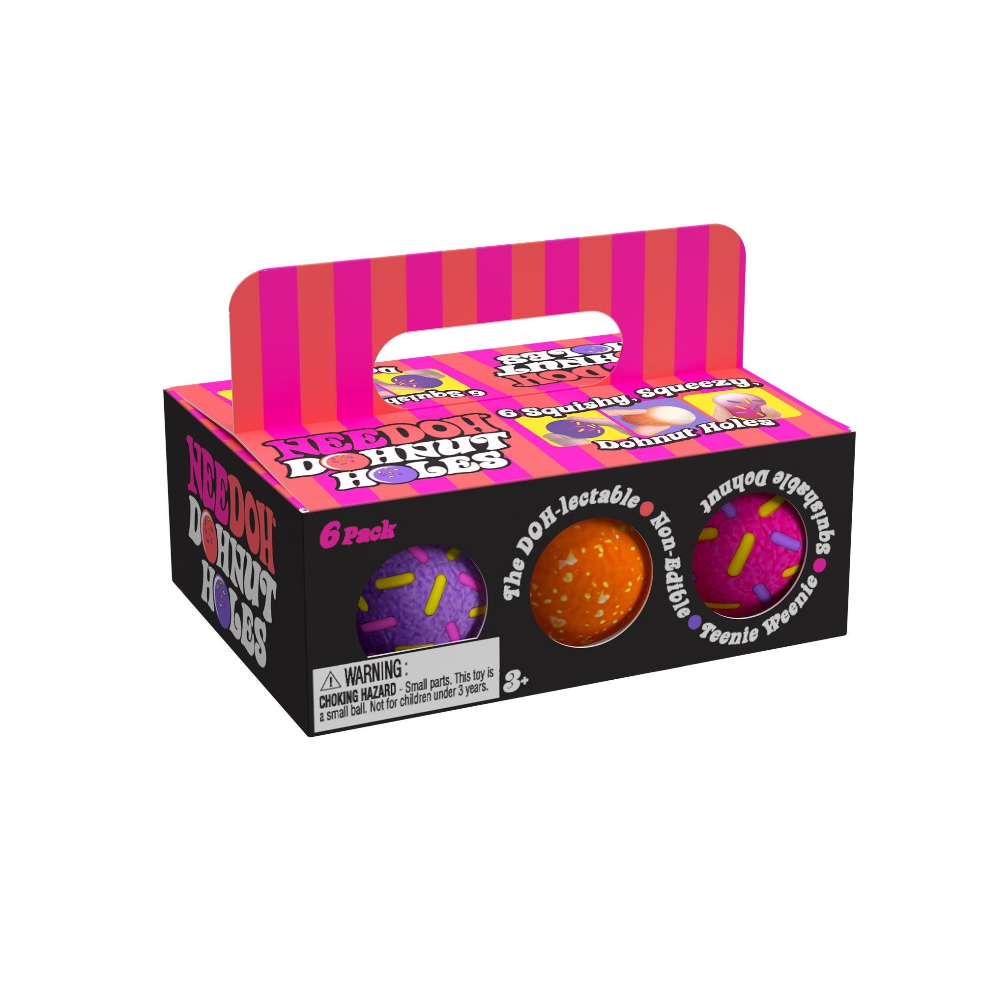 Micro Squishy NeeDoh Dohnut Holes | Select Prairie Summit - Teeny NeeDoh 3-Pack Pocket-Sized Squishy Balls Detail