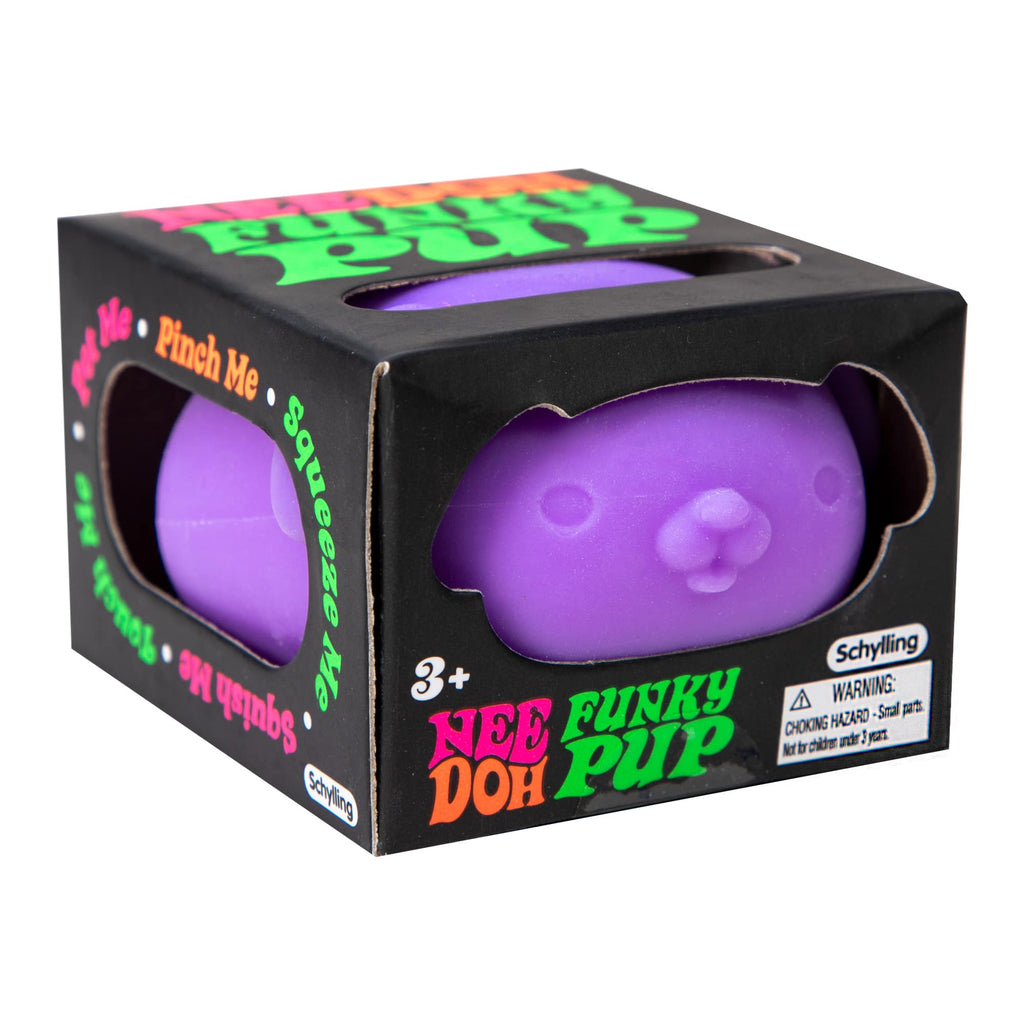 Cute Collectible NeeDoh Funky Pup | Collection Canyon Shore - Dino Character Malt-Gel Filled Sensory Glob Detail