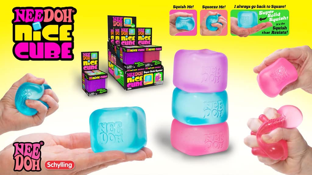 Translucent Jelly NeeDoh Nice Cube | Series Elm Bridge - Translucent Jelly Cool Cube Sensory Toy Detail