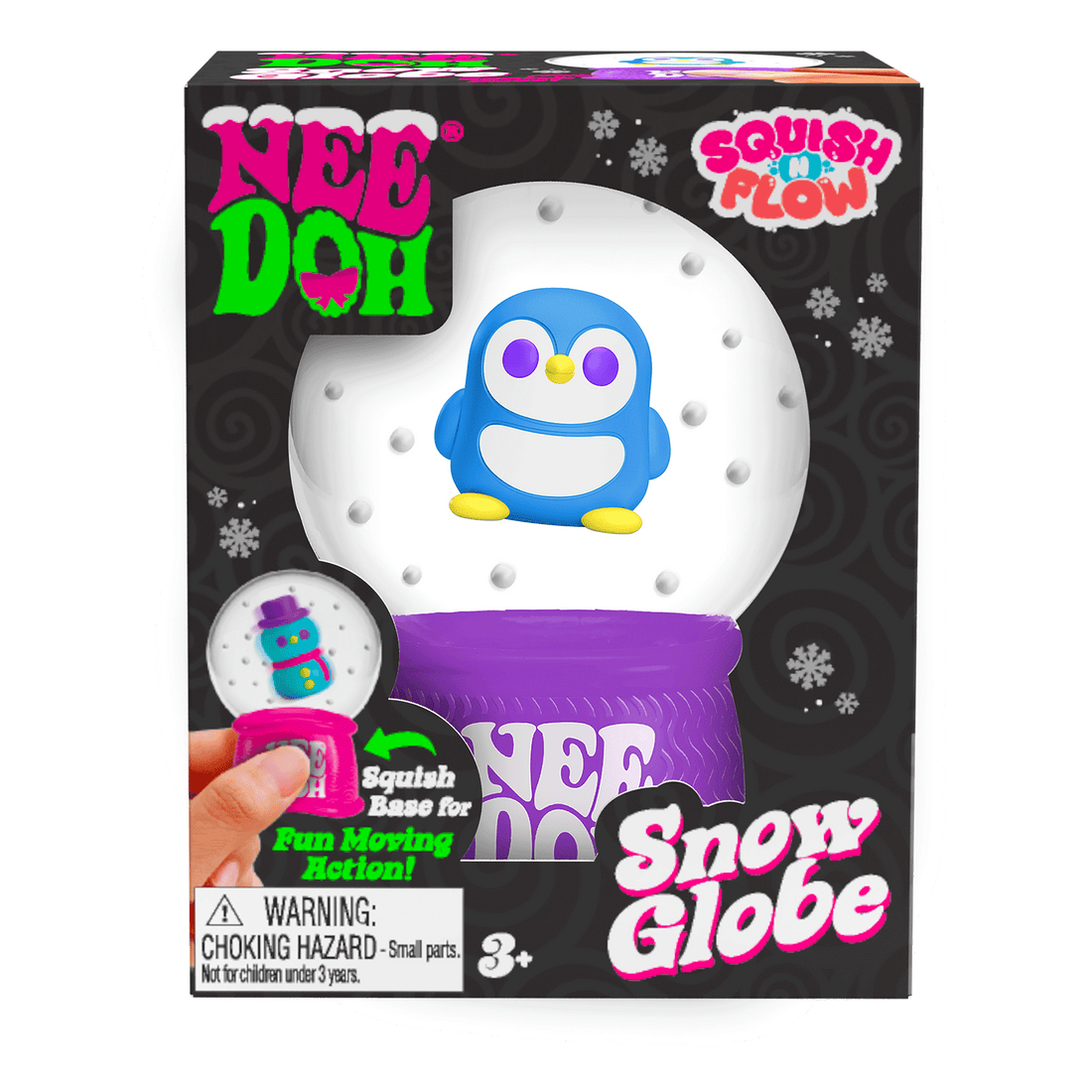 Crystal Clear NeeDoh Squish N Flow Snow Globe | Signature Moonlit Lane - Translucent Jelly Cool Cube Sensory Toy - Default Title
