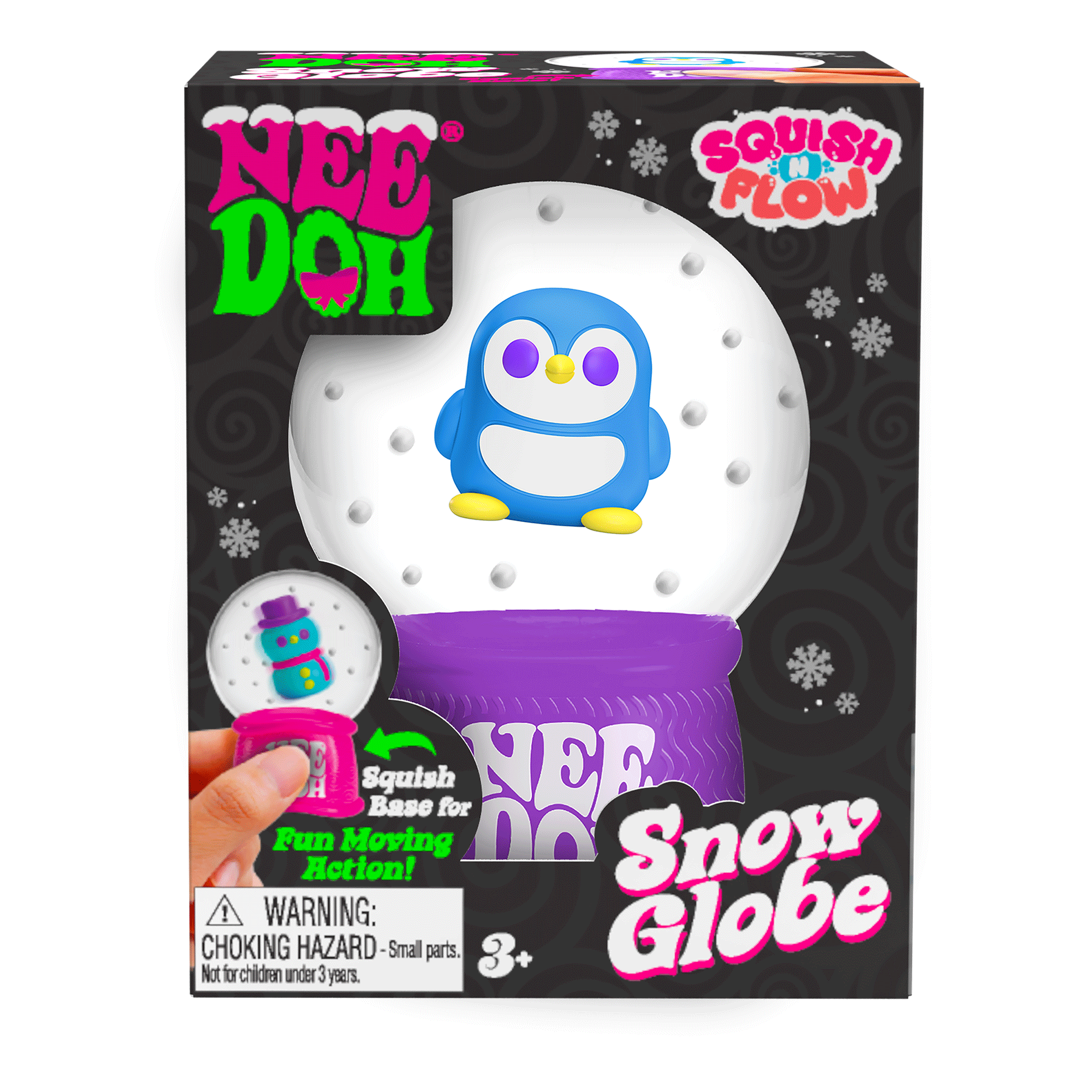 Crystal Clear NeeDoh Squish N Flow Snow Globe | Signature Moonlit Lane - Translucent Jelly Cool Cube Sensory Toy - Default Title