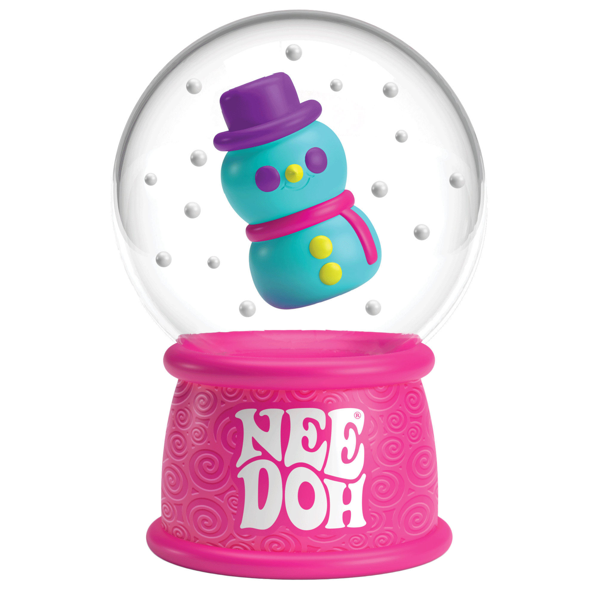 Crystal Clear NeeDoh Squish N Flow Snow Globe | Signature Moonlit Lane - Translucent Jelly Cool Cube Sensory Toy Detail