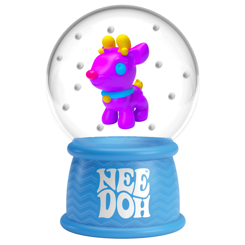 Crystal Clear NeeDoh Squish N Flow Snow Globe | Signature Moonlit Lane - Translucent Jelly Cool Cube Sensory Toy Detail