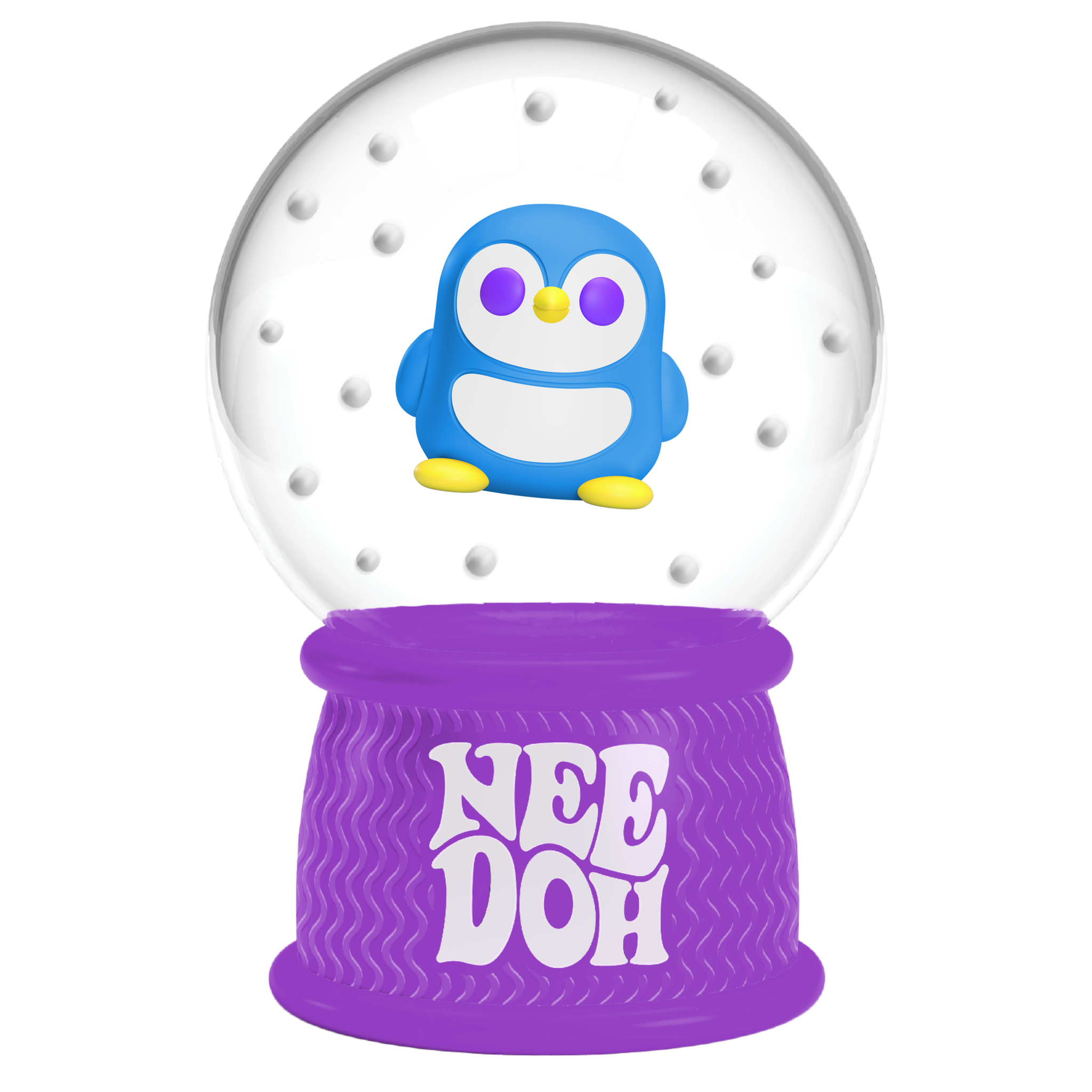 Crystal Clear NeeDoh Squish N Flow Snow Globe | Signature Moonlit Lane - Translucent Jelly Cool Cube Sensory Toy Detail
