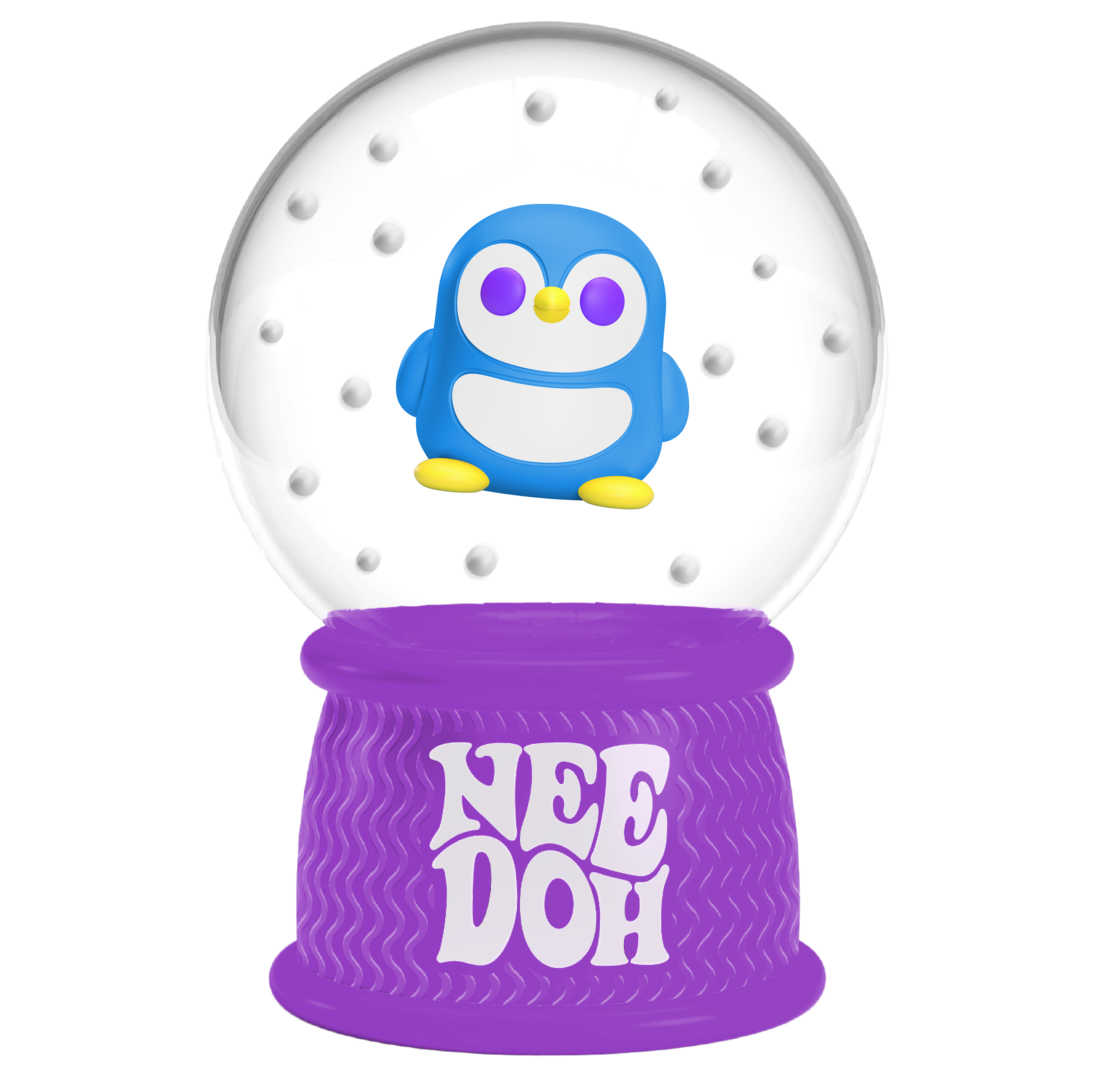 Crystal Clear NeeDoh Squish N Flow Snow Globe | Signature Moonlit Lane - Translucent Jelly Cool Cube Sensory Toy Detail
