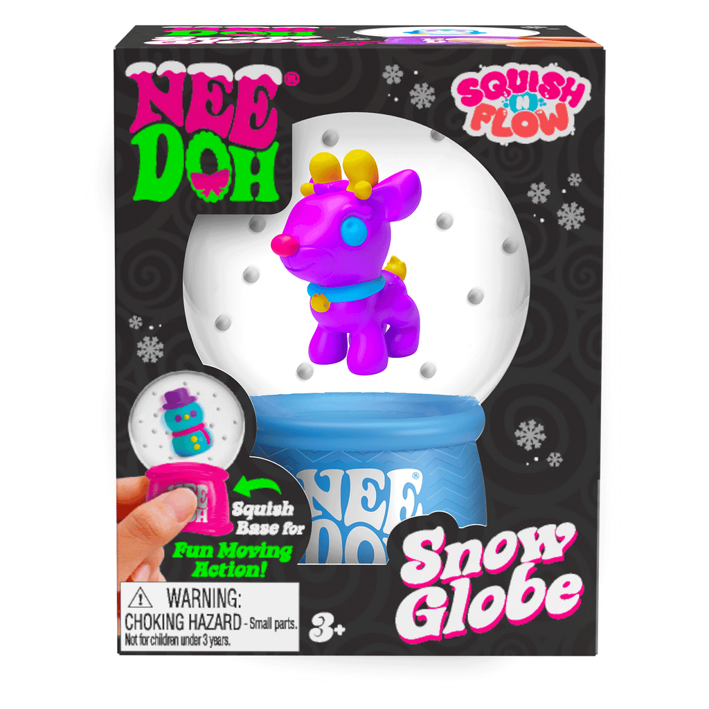 Crystal Clear NeeDoh Squish N Flow Snow Globe | Signature Moonlit Lane - Translucent Jelly Cool Cube Sensory Toy Detail