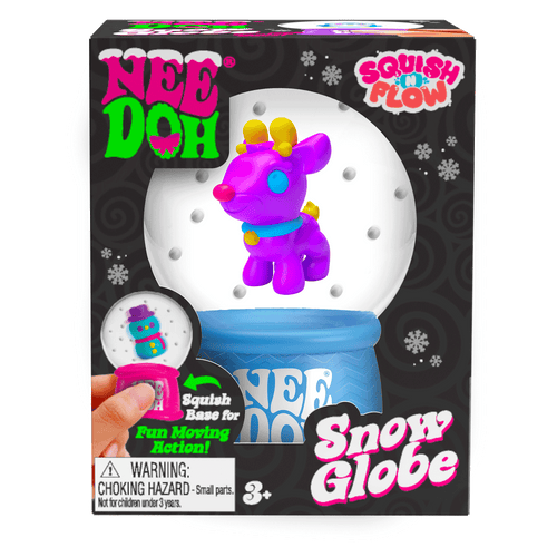 Crystal Clear NeeDoh Squish N Flow Snow Globe | Signature Moonlit Lane - Translucent Jelly Cool Cube Sensory Toy Detail