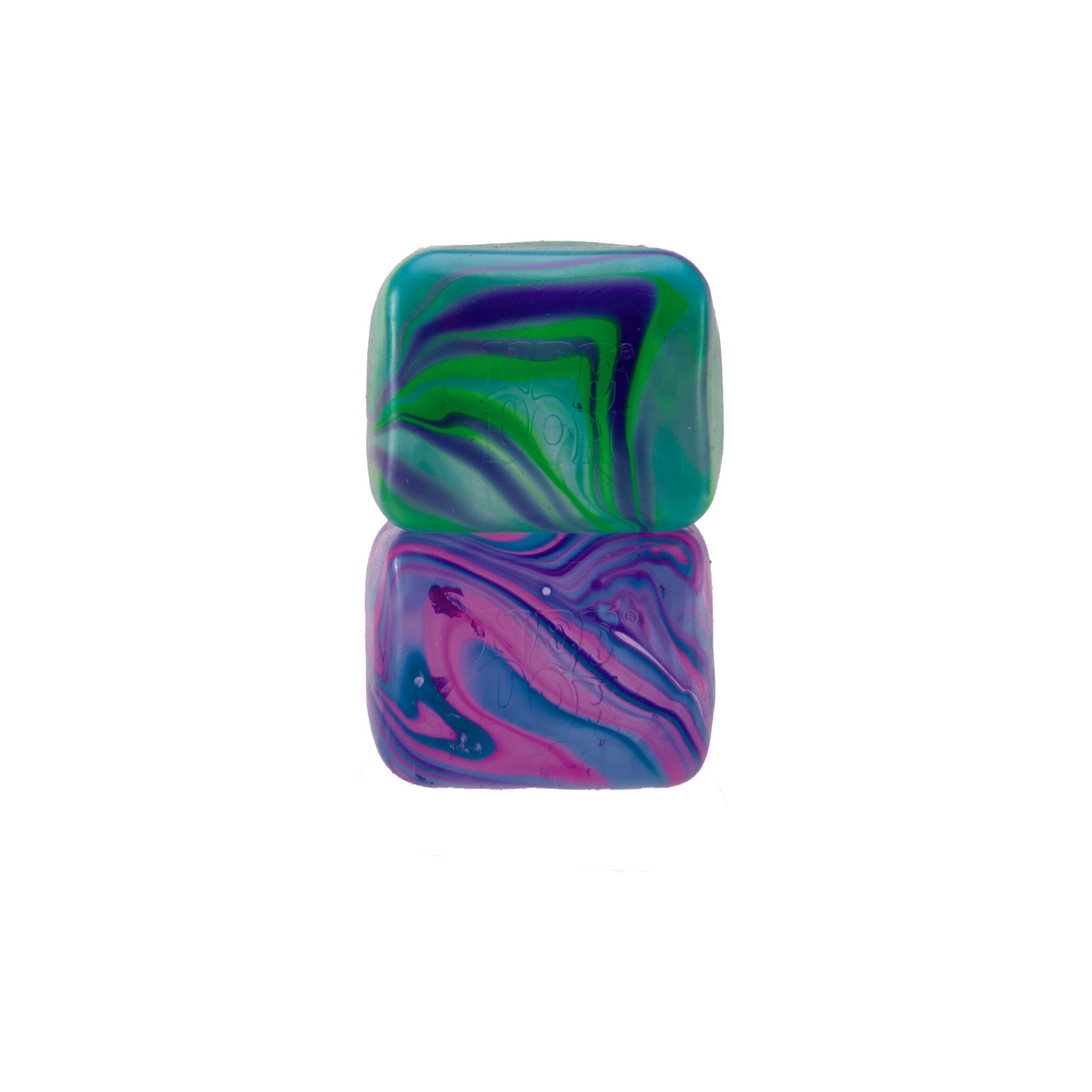 Crystal Clear NeeDoh Nice Cube Swirl | Select Golden Pond - Nice Cubes Clear Satisfying Crunch Stress Toy Detail